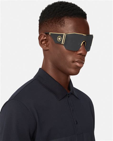 Versace Medusa Halo Shield Sunglasses for Men 